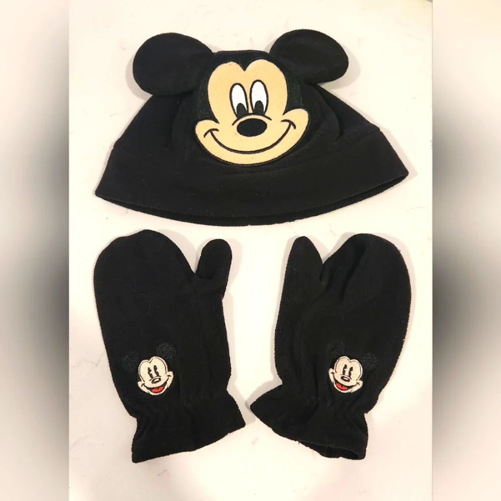 Mickey Mouse Fleece Cap and Mittens